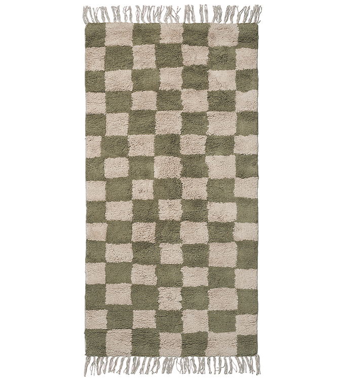 Ferm Living Gulvtæppe - Mara - 80x150 cm - Elm Green/Warm Sand