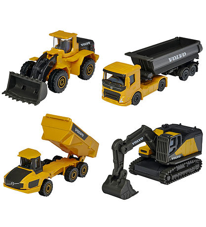 Majorette Legetøj - Volvo Arbejdsmaskiner - 4 stk