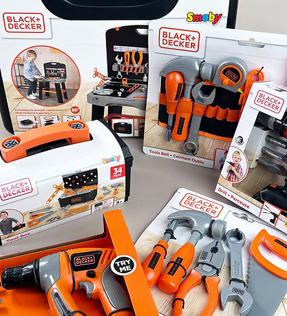 Black & Decker Værktøjsbænk - Legetøj - 25 dele - Grå/Sort/Orang