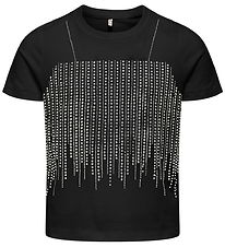 Kids Only T-shirt - KogBillie - Stone Top - Black/Rhinestone Sil Kids Only T-shirt - KogBillie - Stone Top - Black/Rhinestone Sil
