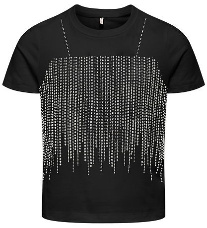 Kids Only T-shirt - KogBillie - Stone Top - Black/Rhinestone Sil Kids Only T-shirt - KogBillie - Stone Top - Black/Rhinestone Sil