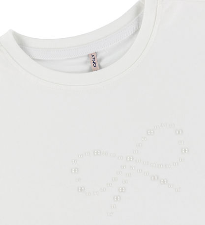 Kids Only - T-shirt - KogKate - O-Neck Pearl Top - Cloud Dancer/ Kids Only - T-shirt - KogKate - O-Neck Pearl Top - Cloud Dancer/