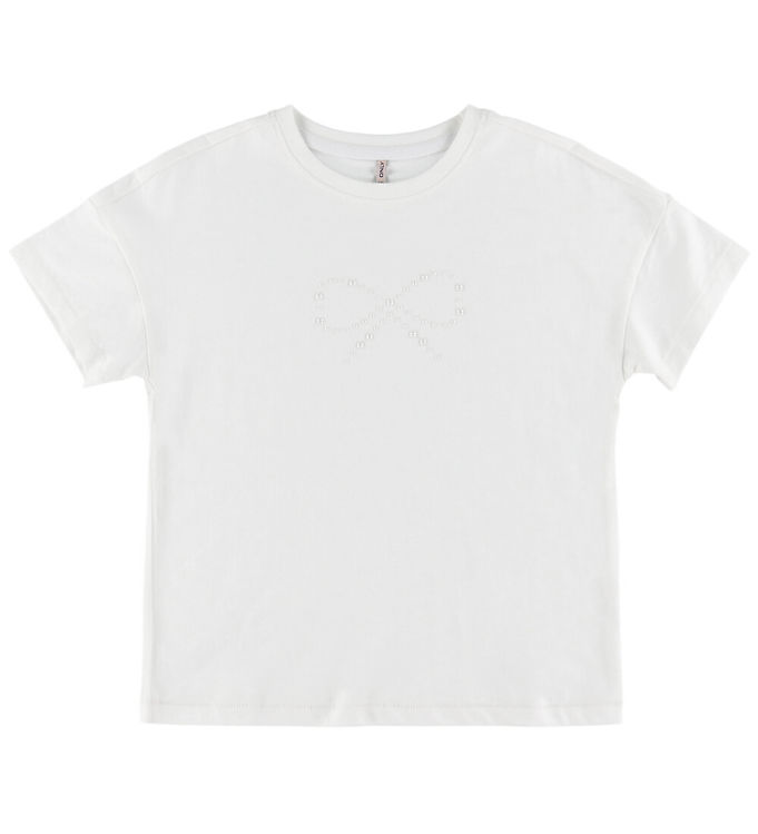 Kids Only T-shirt - KogKate - Pearl - Cloud Dancer/Bow