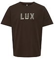 Kids Only T-shirt - KogKate - O-Neck Pearl Top - Black Coffee/Lu