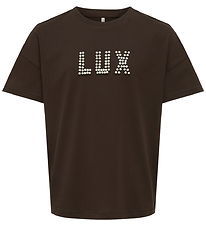 Kids Only T-shirt - KogKate - O-Neck Pearl Top - Black Coffee/Lu