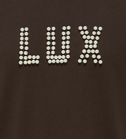 Kids Only T-shirt - KogKate - O-Neck Pearl Top - Black Coffee/Lu Kids Only T-shirt - KogKate - O-Neck Pearl Top - Black Coffee/Lu
