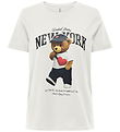 Kids Only T-shirt - KogLina - Bear O-Neck Top - Cloud Dancer/New