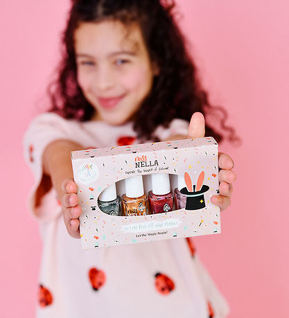Miss Nella Neglelak - 4-pak - Pink & Green