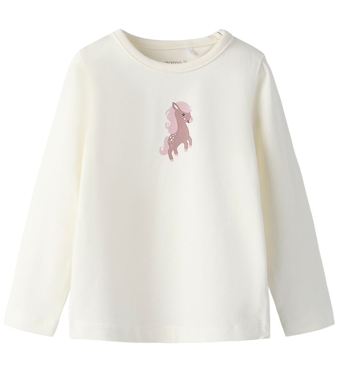 Name It Bluse - NbfVubie - Cloud Dancer/Cute Pony