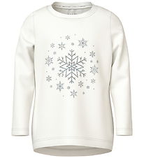 Name It Bluse - NmfViparty - Cloud Dancer/Snowflakes