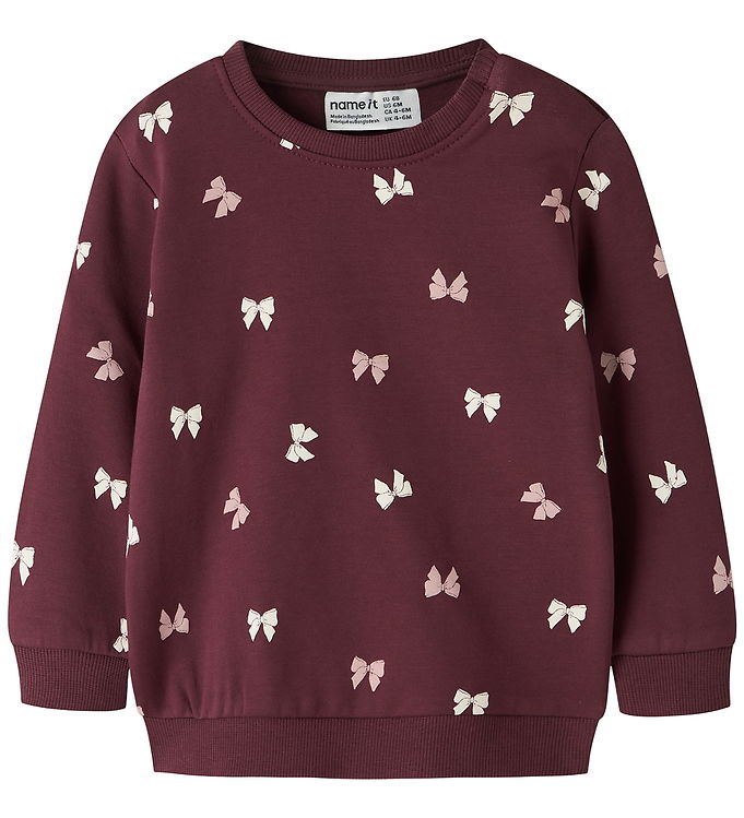 Name It Sweatshirt - NbfVimone - Burgundy/Bow