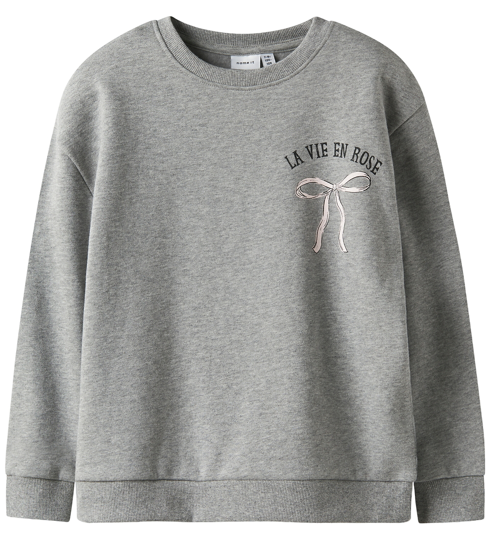 Name It Sweatshirt - NkfRastin - Grey Melange - Name It - 6 Jahre (116) - Sweatshirts