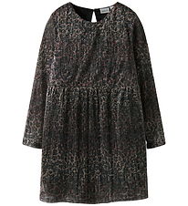 Name It Kjole - Plissé - NkfRisaring - Seal Brown/Leo