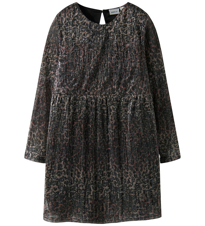 Name It Kjole - Plissé - NkfRisaring - Seal Brown/Leo