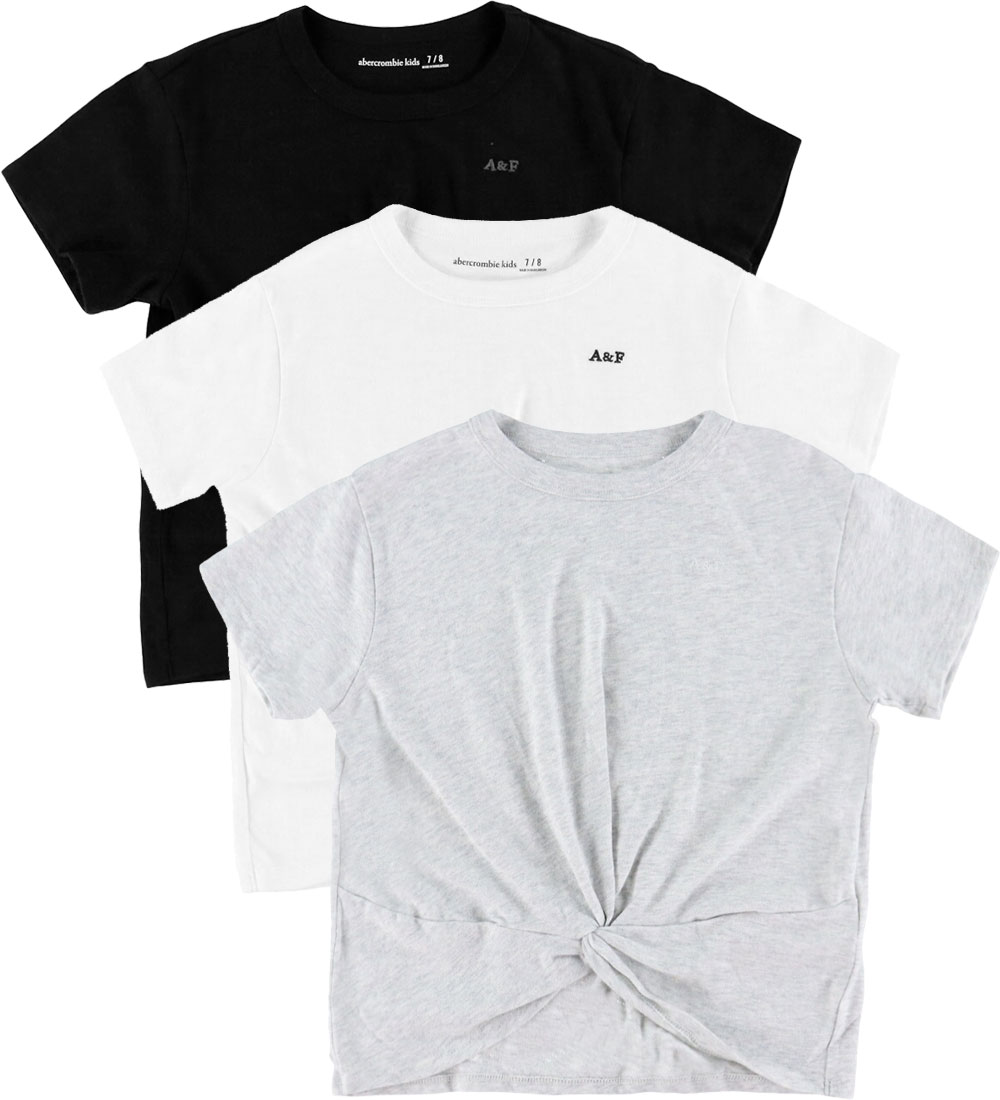 Abercrombie & Fitch T-Shirt - 3er-Pack - Weiß/Schwarz/Grau Melie - Abercrombie & Fitch - 11-12 Jahre (146-152) - T-Shirts