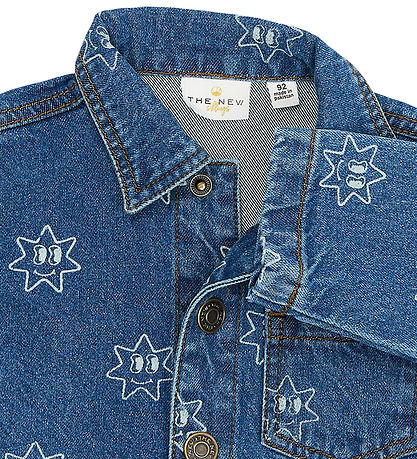 The New Siblings Skjorte - TnstRipley - Medium Blue Denim AOP