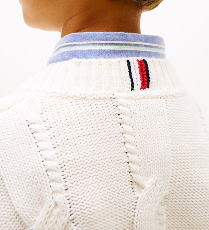 Tommy hilfiger Bluse Strik - Cable - Ivory Silk/White