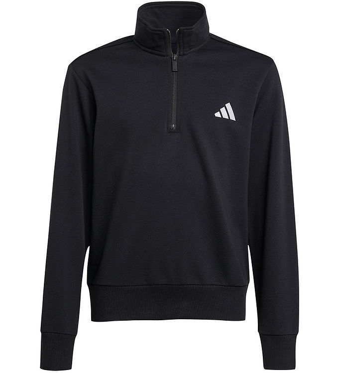 adidas Performance Sweatshirt - J SL FT HZ 220 - Sort/Hvid