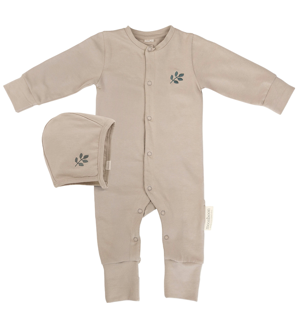 Moonboon Schlafanzug m. Babymütze - Geschenkbox - Erde - Moonboon - 6-9 mt - Schlafanzüge