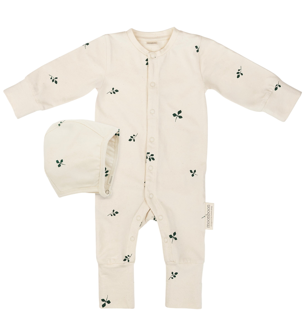 Moonboon Schlafanzug m. Babymütze - Geschenkbox - Leaf - Moonboon - 1-3 mt - Schlafanzüge
