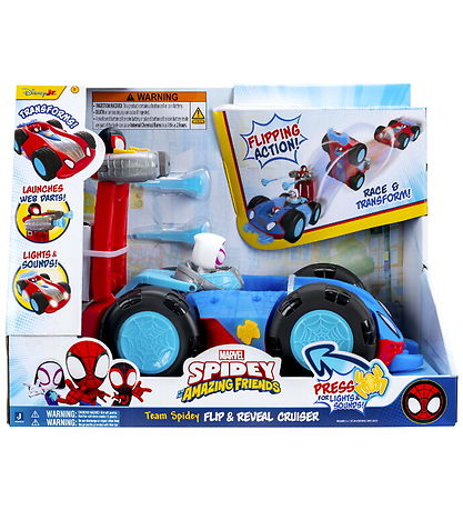 Spidey Bil m. Lys/Lyd - Spidey Flip & Reveal Cruiser Spidey Bil m. Lys/Lyd - Spidey Flip & Reveal Cruiser