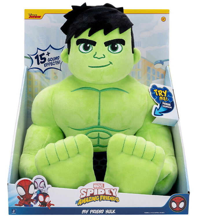 Spidey Bamse m. Lyd - Spidey My Friend Hulk