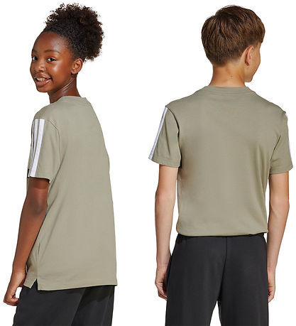 adidas Performance T-Shirt - J 3S TIB T - SILPEB/METGRY/GRESIX