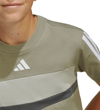 adidas Performance T-Shirt - J 3S TIB T - SILPEB/METGRY/GRESIX