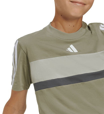 adidas Performance T-Shirt - J 3S TIB T - SILPEB/METGRY/GRESIX