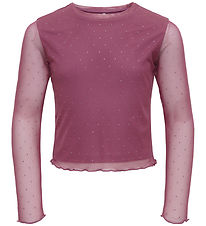 Kids Only Bluse - KogJada - Tyl - Rose Wine/Dtm Rhinestones