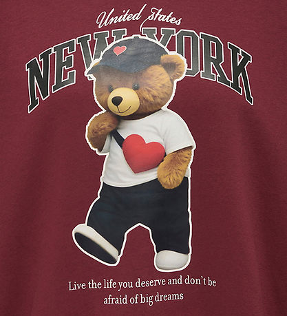 Kids Only Sweatshirt - KogLinda - Cabernet/New York Teddy