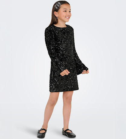 Kids Only Kjole - KogConfidence - Black m. Palietter