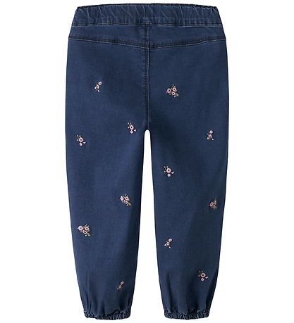 Name It Jeans - NmfRose - Dark Blue Denim/Flower Emb Name It Jeans - NmfRose - Dark Blue Denim/Flower Emb
