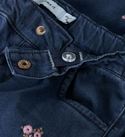 Name It Jeans - NmfRose - Dark Blue Denim/Flower Emb Name It Jeans - NmfRose - Dark Blue Denim/Flower Emb