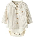 Lil Atelier 셔츠형 보디수트 긴팔 - NbmFelixo - Turtledove/Sepia Tint Lil Atelier 셔츠형 보디수트 긴팔 - NbmFelixo - Turtledove/Sepia Tint