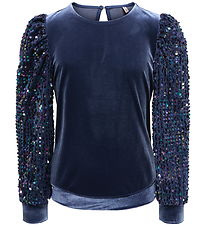 Kids Only Bluse - KogConfidence - Velour/Palietter - Naval Acade