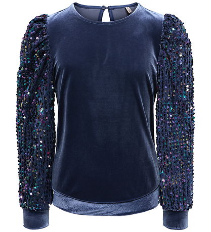 Kids Only Bluse - KogConfidence - Velour/Palietter - Naval Acade