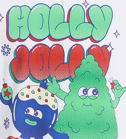 Jack & Jones T-shirt - JorHoliday Cartoon - Bright White/Holly