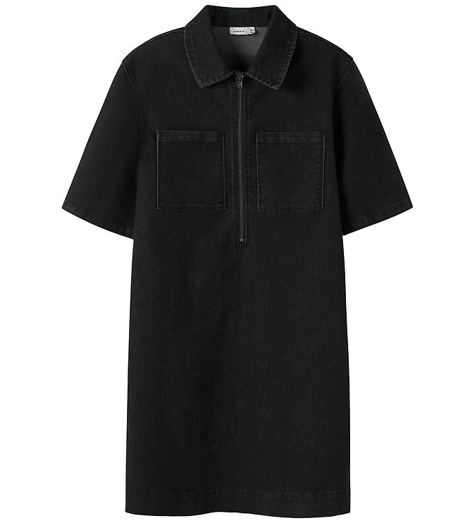 Name It Kjole - NkfBlake - 1/2 Loose - Dark Grey Denim