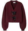 Name It Cardigan - Strik - NkfRina - Burgundy/BLACK BOW Name It Cardigan - Strik - NkfRina - Burgundy/BLACK BOW