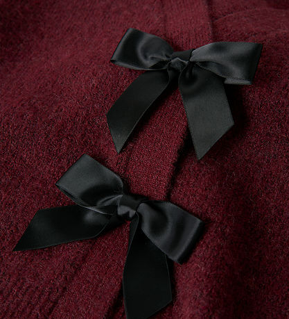 Name It Cardigan - Strik - NkfRina - Burgundy/BLACK BOW Name It Cardigan - Strik - NkfRina - Burgundy/BLACK BOW