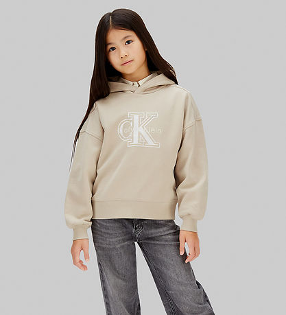 Calvin Klein Hættetrøje - Velvet Monologo - Ancient Marble Grey Calvin Klein Hættetrøje - Velvet Monologo - Ancient Marble Grey