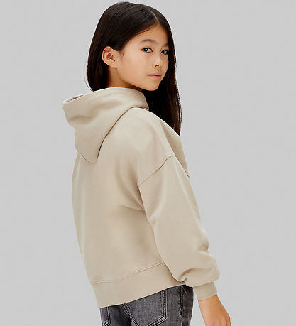 Calvin Klein Hættetrøje - Velvet Monologo - Ancient Marble Grey Calvin Klein Hættetrøje - Velvet Monologo - Ancient Marble Grey