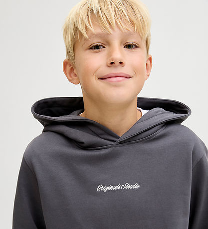 Jack & Jones Hættetrøje - Sweat - JorNorrebro - Asphalt