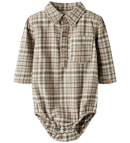 Lil Atelier Skjortebody l/æ - NbmRebel - Sepia Tint Lil Atelier Skjortebody l/æ - NbmRebel - Sepia Tint