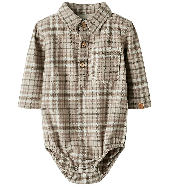 Lil Atelier Skjortebody l/æ - NbmRebel - Sepia Tint