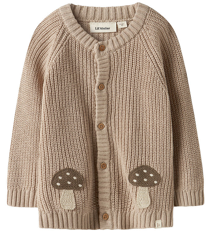 Lil Atelier Cardigan - Strik - NmmEmlen - Oxford Tan m. Svampe