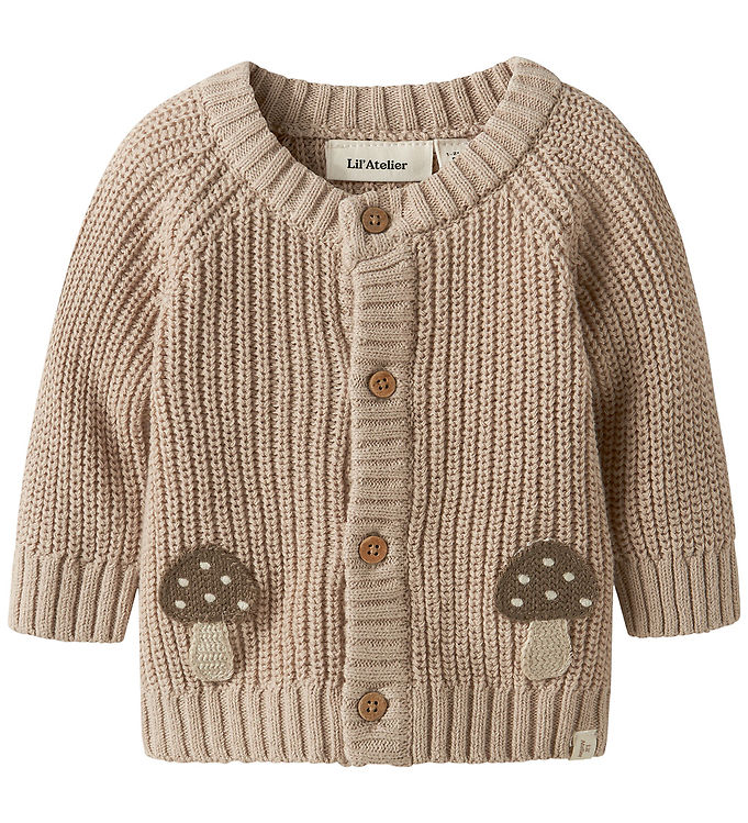 Lil Atelier Cardigan - Strik - NbmEmlen - Oxford Tan m. Svampe