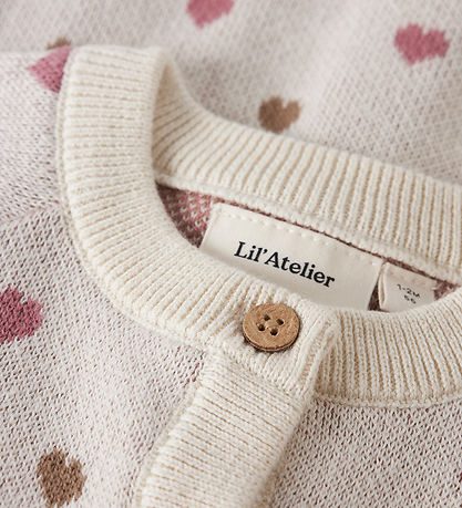 Lil Atelier Cardigan - Strik - NbfSaran - Turtledove/Sepia Tint