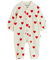 Mini Rodini Heldragt - Velour - Hearts - Hvid Mini Rodini Heldragt - Velour - Hearts - Hvid